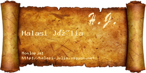 Halasi Júlia névjegykártya
